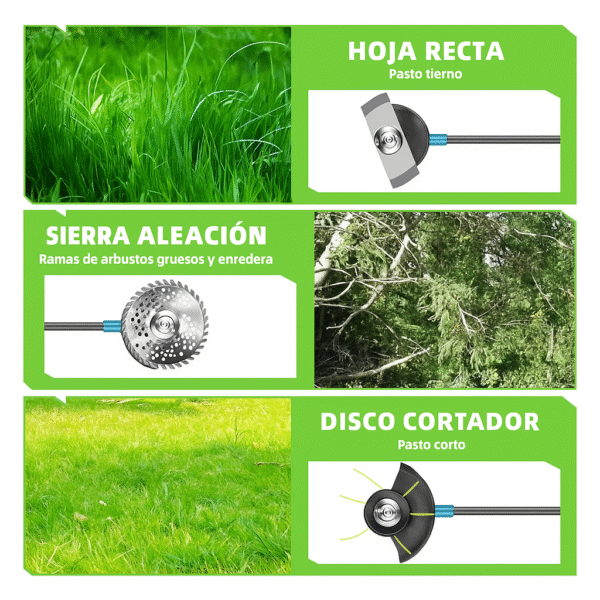 Cortadora de Césped Eléctrica e Inalámbrica Plegable, Motor sin Escobillas, 9” - Imagen 7