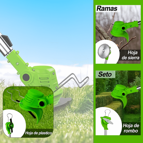 Desbrozadora Eléctrica 5000W - Motor Sin Escobillas, Batería de 22,900 mAh, 46,000 RPM | Potente, Inalámbrica y Versátil para Jardines Grandes y Profesionales - Imagen 5