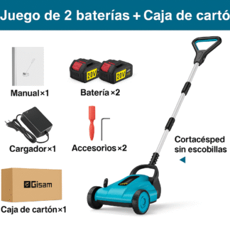 Cortadora de Césped Eléctrica 5000W Gisam – Sin Escobillas, 10” Inalámbrica, Compatible Makita 18V