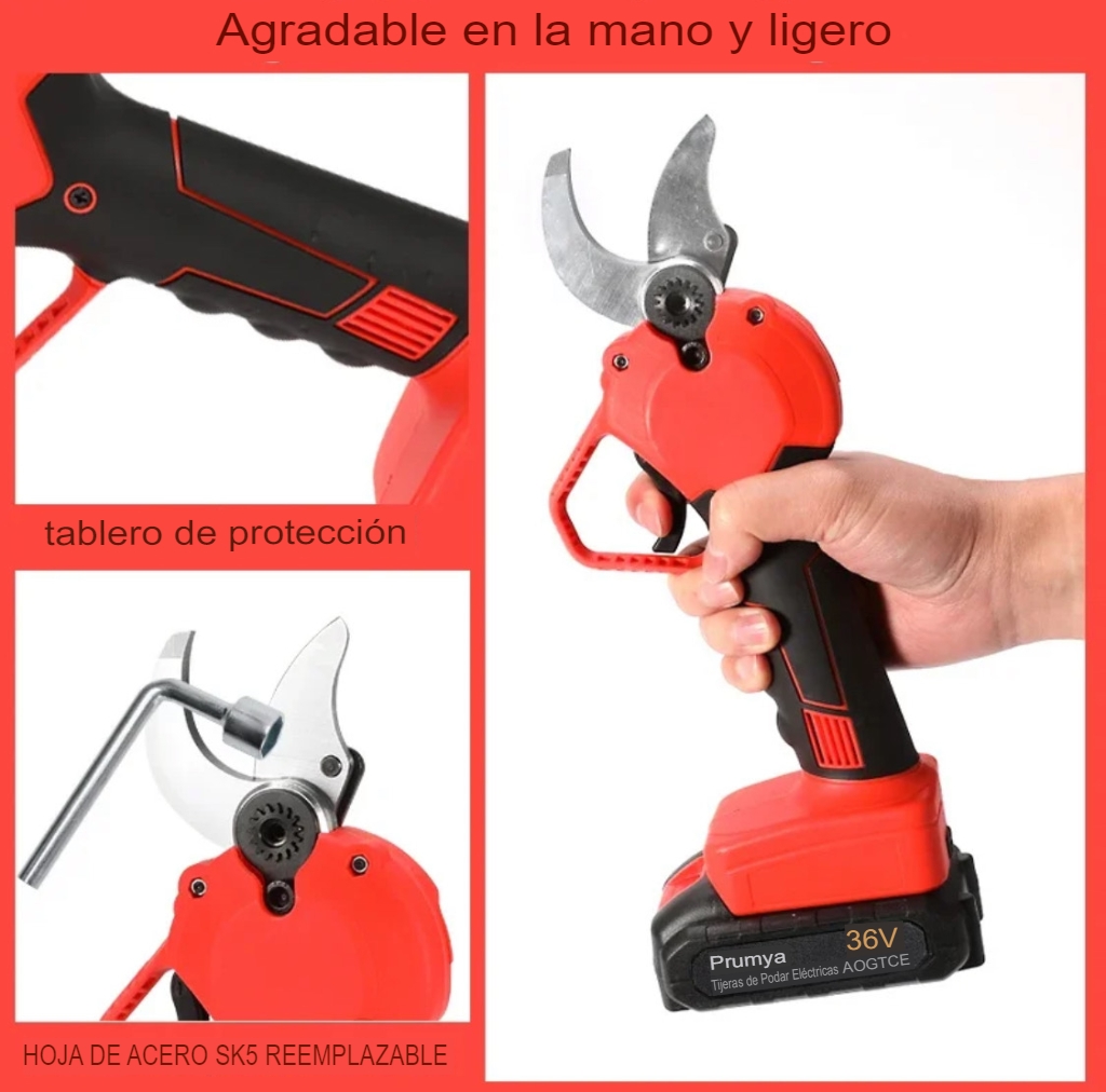 Tijeras de Podar Eléctricas 36V con 2 Baterías | Corte 40 mm | Jardín y Poda Profesional - Imagen 3